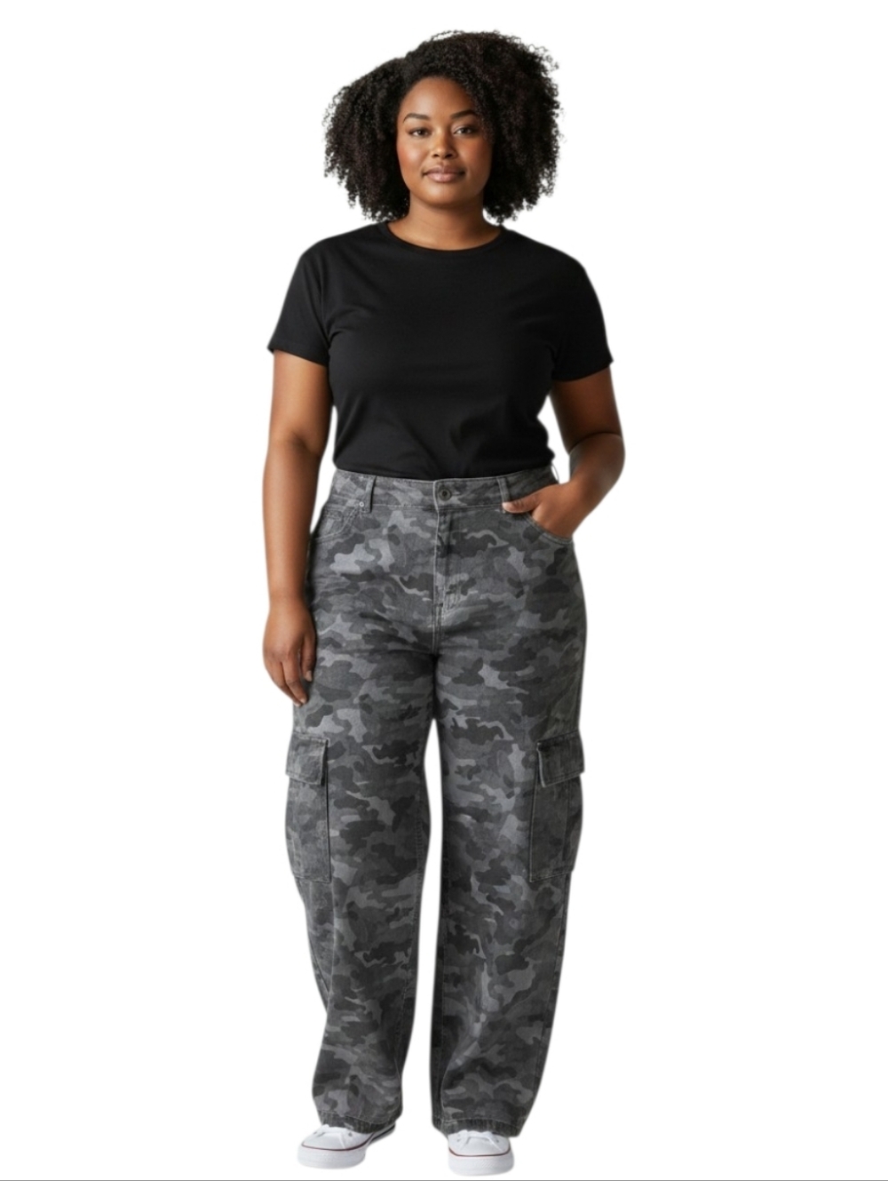 Camo Cargo Pants Wide Leg Baggy Womens Large